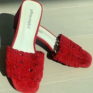 Jeffrey Campbell Red Suede Heels